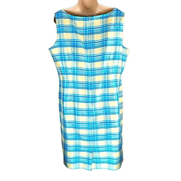 BOB MACKIE Silk Plaid Sheath Dress Size 16 - Picture 11 of 13